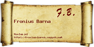 Fronius Barna névjegykártya