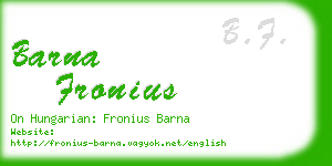 barna fronius business card